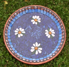 Mosaic Flower Platter Blue
